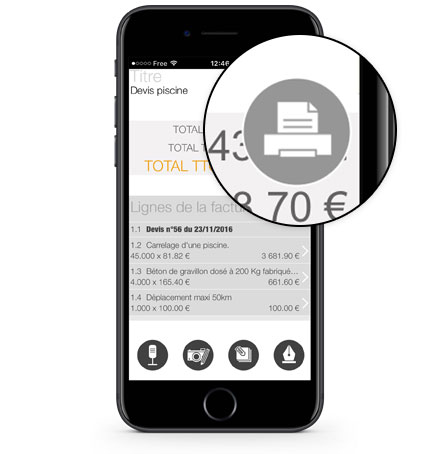 apercu envoi consultation partage devis facture livraison smartphone