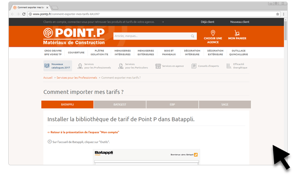 site point p tutoriel en ligne installation tarif