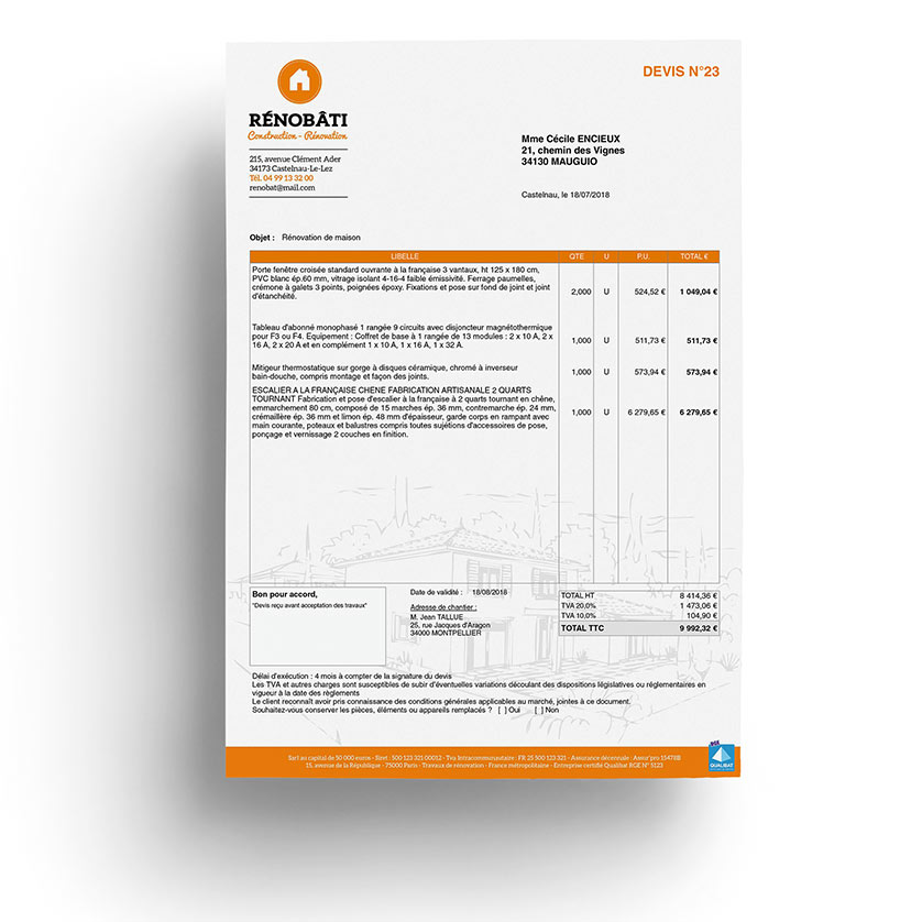 aperçu exemple devis avec mentions legales