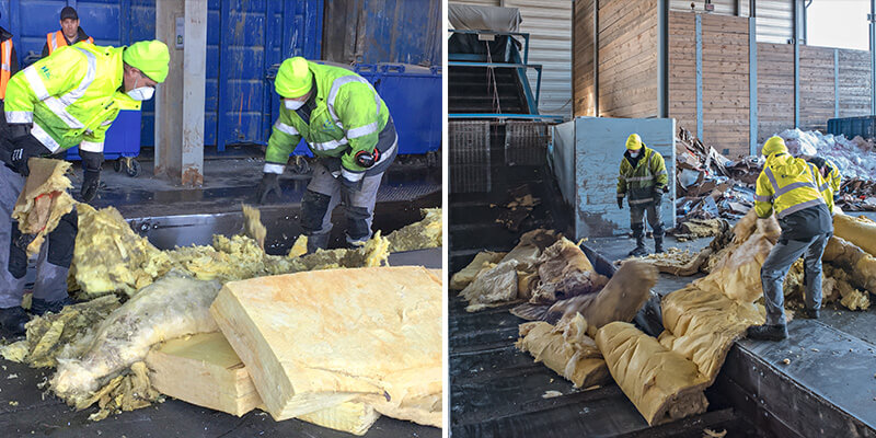 tri revalorisation traitement recyclage laine de verre isover rep batiment ecologie chantier durable