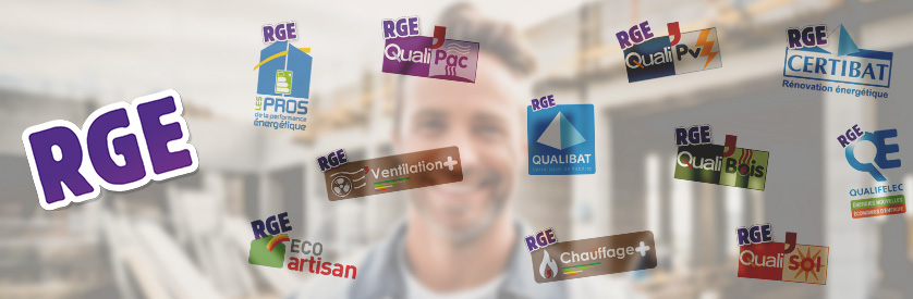 logo toutes les certification rge disponibles pour artisans Quali ecoartisan