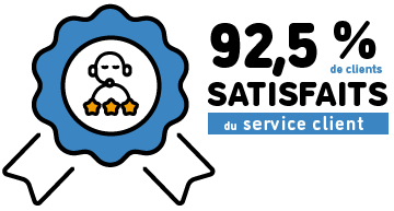 badge 92 pourcent satisfaction du service client Batappli